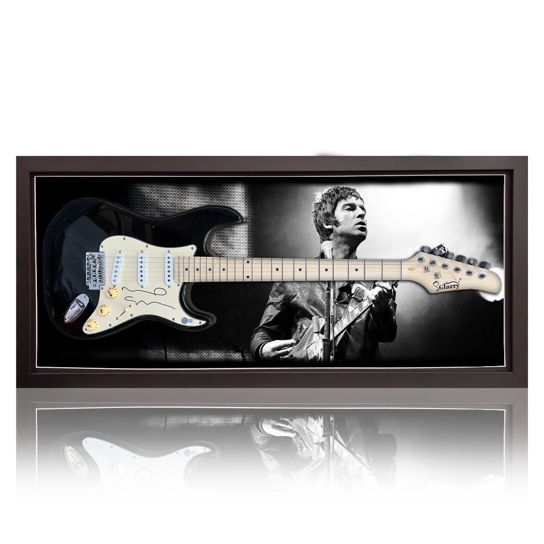 Noel Gallagher Signed Guitar Frame (AFTAL Authentication)