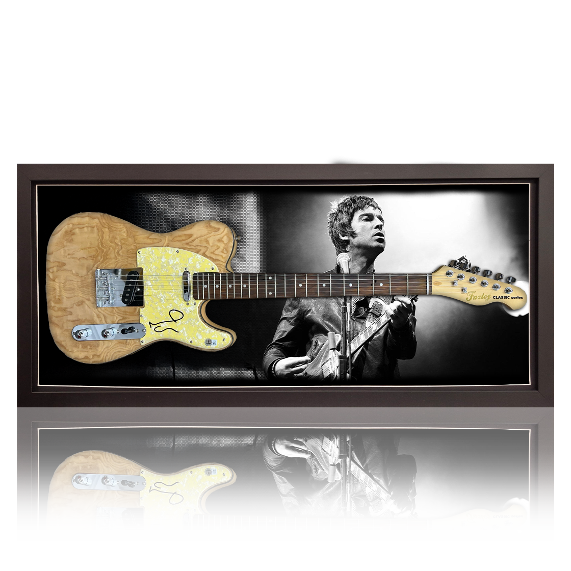 Noel Gallagher Signed Guitar Frame (AFTAL Authentication)