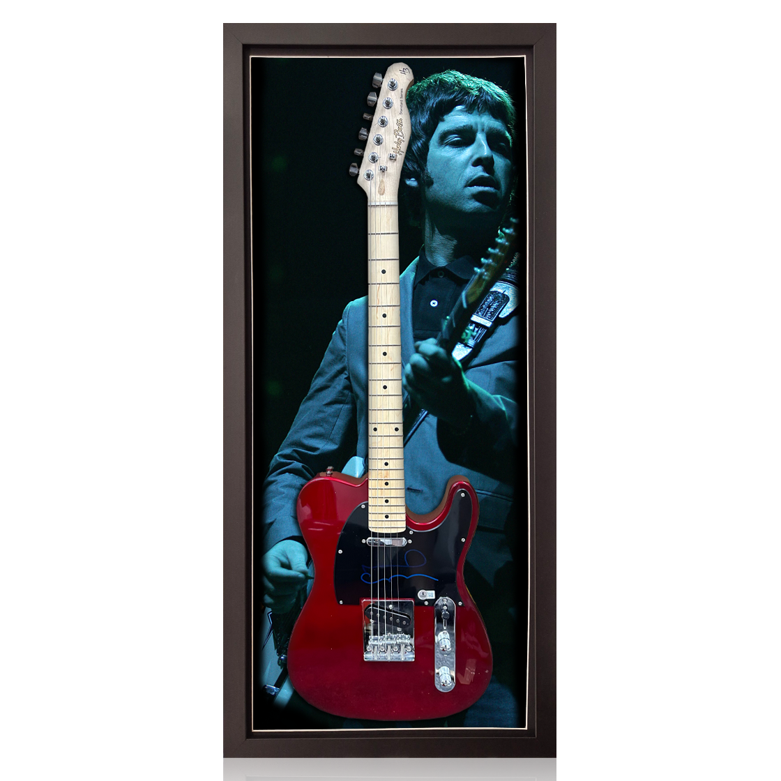 Noel Gallagher Signed Guitar Frame (AFTAL Authentication)