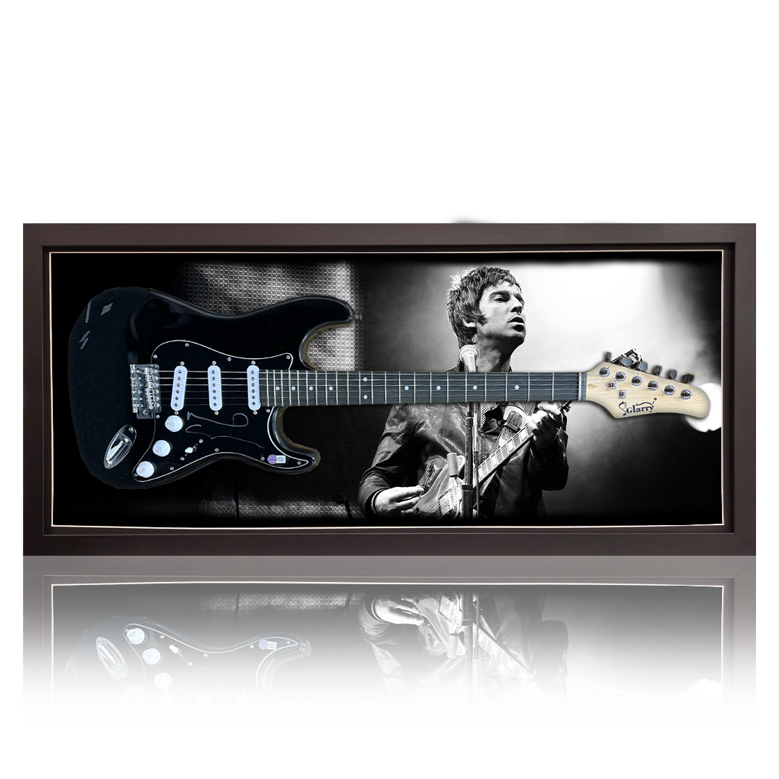 Noel Gallagher Signed Guitar Frame (AFTAL Authentication)