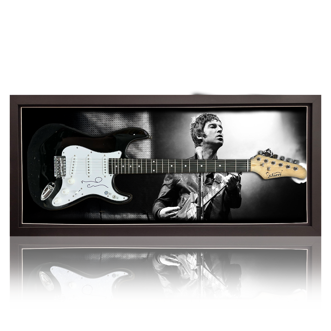 Noel Gallagher Signed Guitar Frame (AFTAL Authentication)