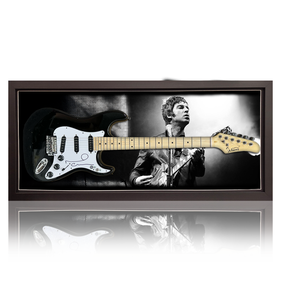 Noel Gallagher Signed Guitar Frame (AFTAL Authentication)