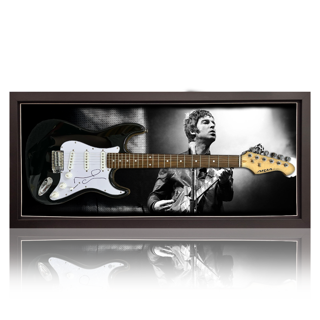 Noel Gallagher Signed Guitar Frame (AFTAL Authentication)