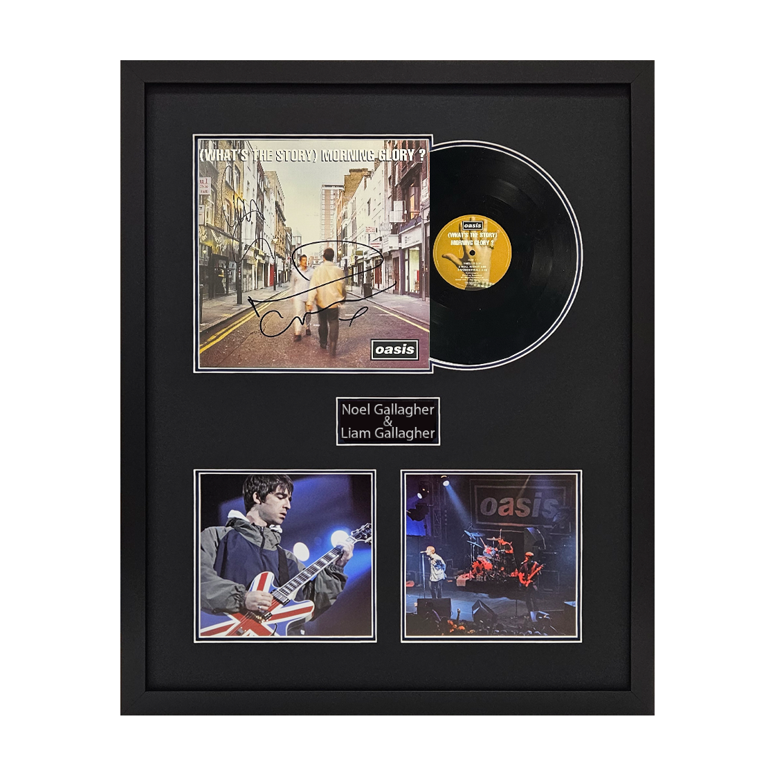 Noel & Liam Gallagher Signed '(What's the Story) Morning Glory?' LP Elite Frame (ACG Cert)