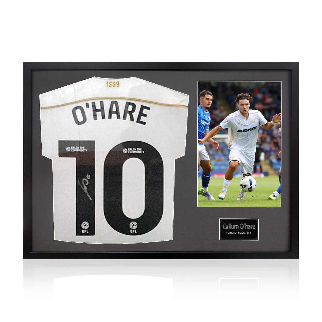 Callum O'Hare Signed Sheffield United Away Shirt Classic Frame
