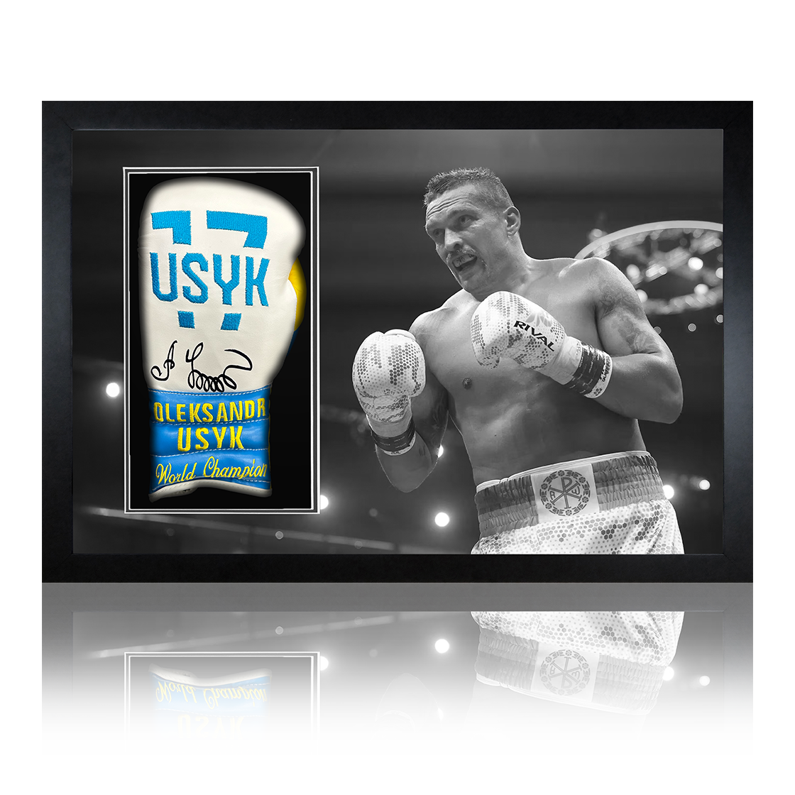Oleksandr Usyk Signed Glove Iconic Frame