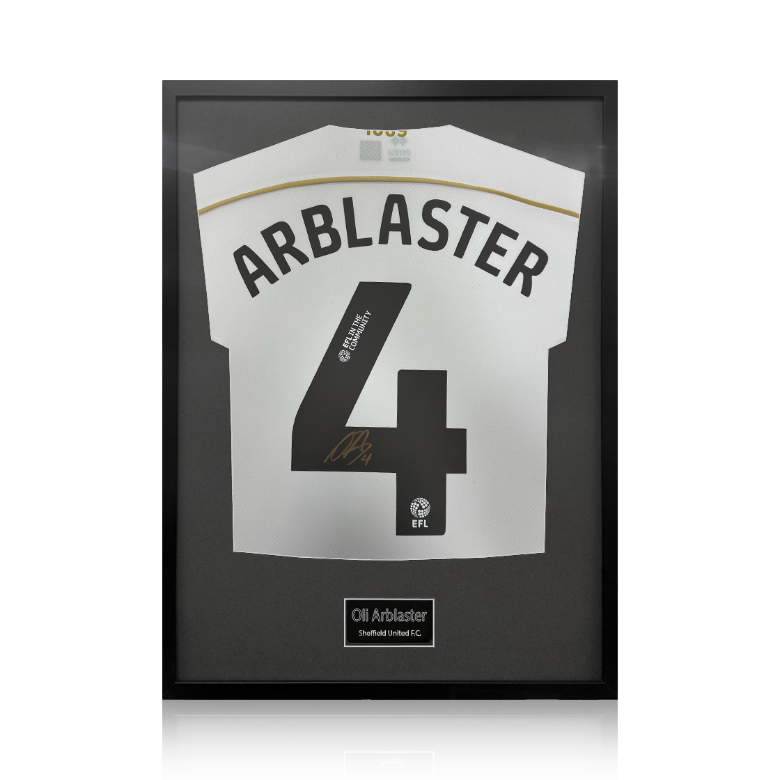 Ollie Arblaster Signed Sheffield United 25/26 Away Shirt Classic Frame