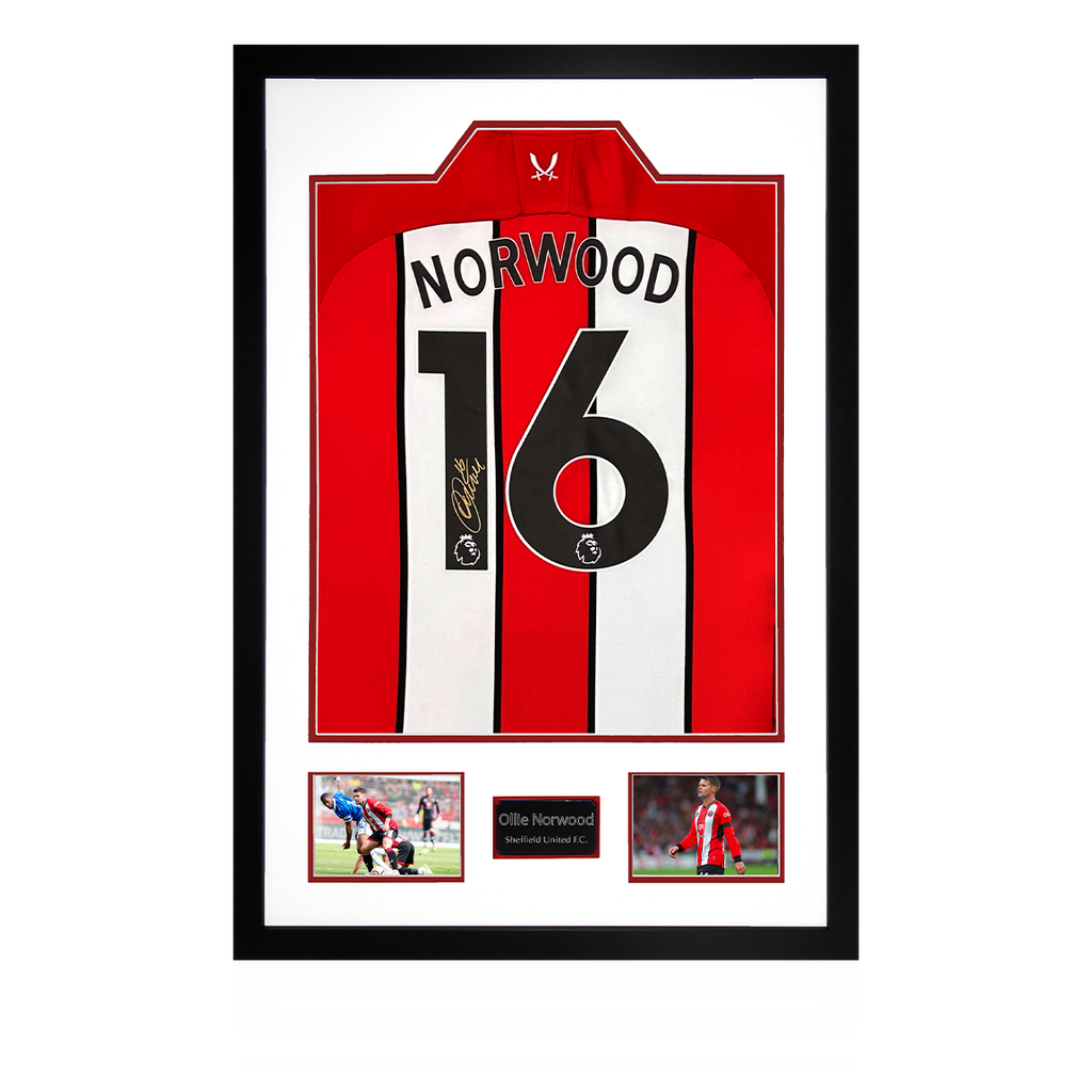 Ollie Norwood Signed Sheffield United 23/24 Shirt Premium Frame