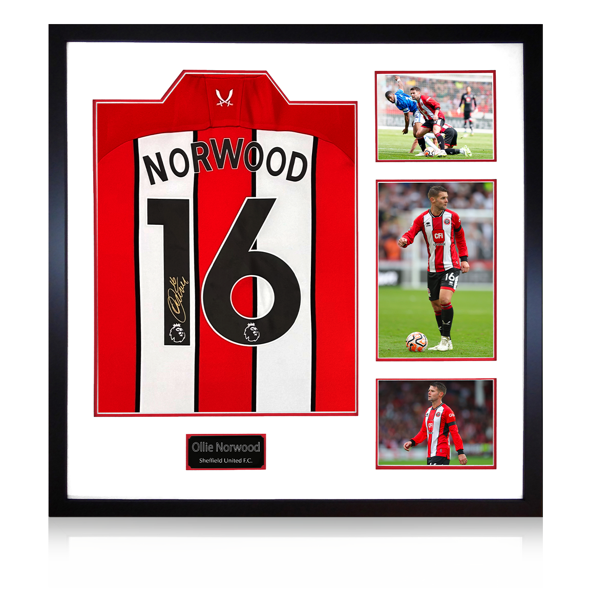 Ollie Norwood Signed Sheffield United 23/24 Shirt Elite Frame