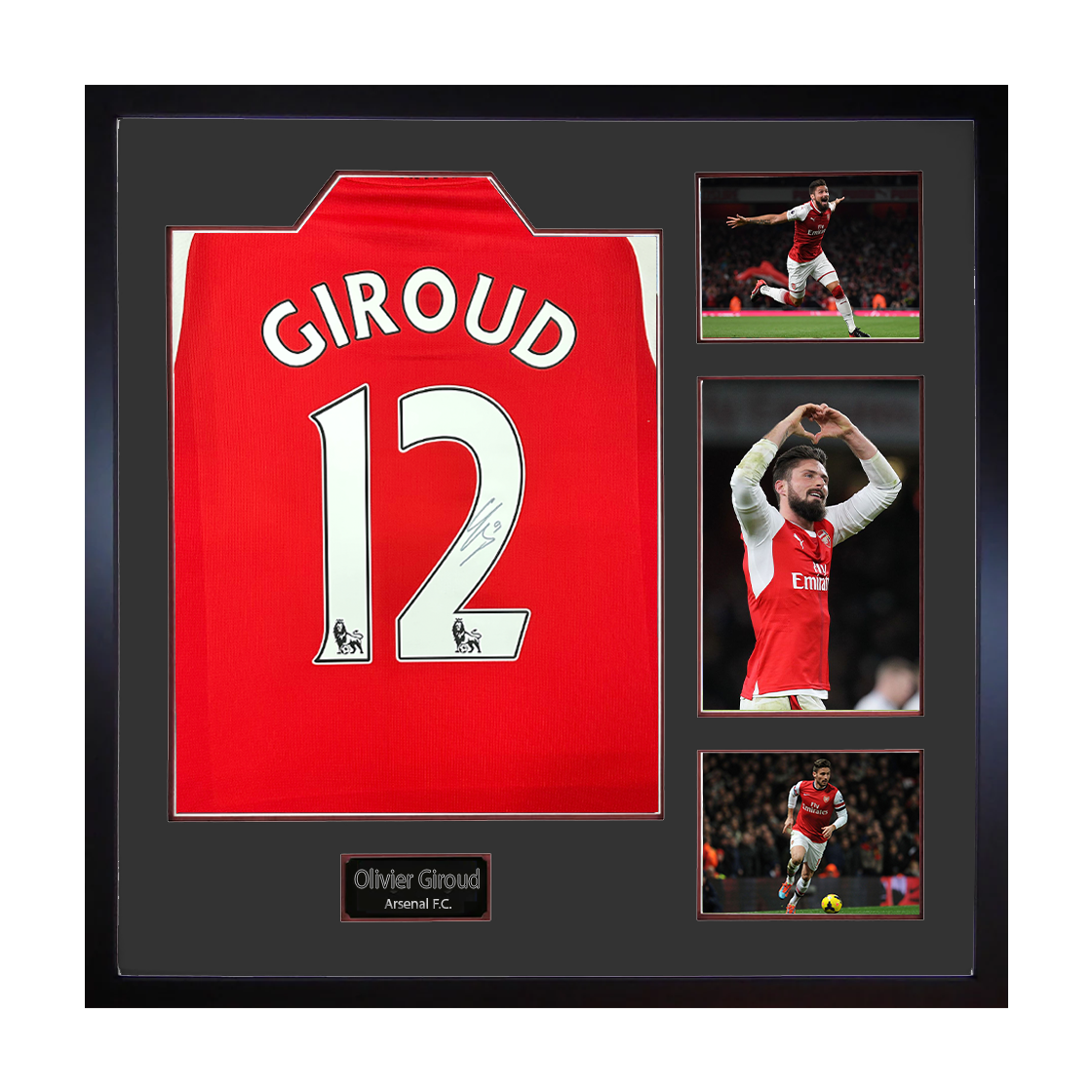 Olivier Giroud Signed Arsenal Elite Frame