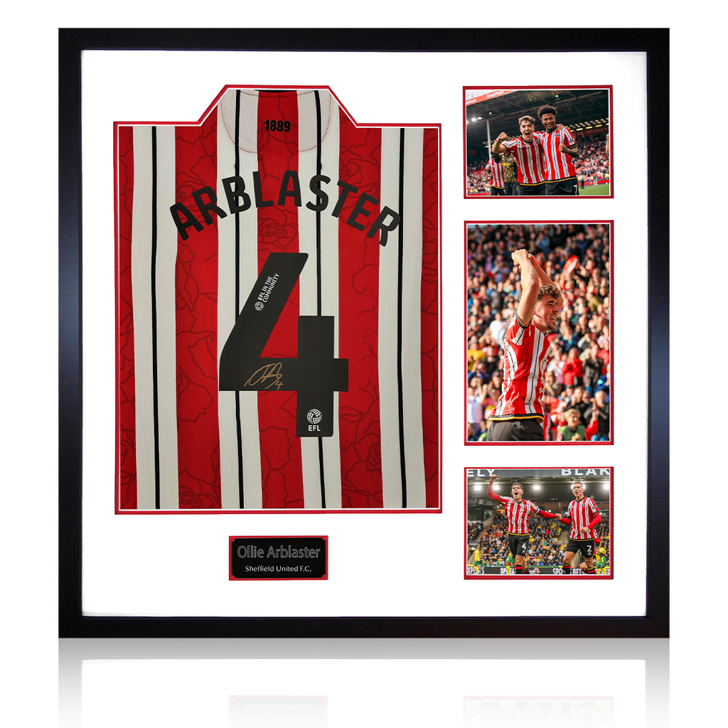 Ollie Arblaster Signed Sheffield United 24/25 Shirt Elite Frame