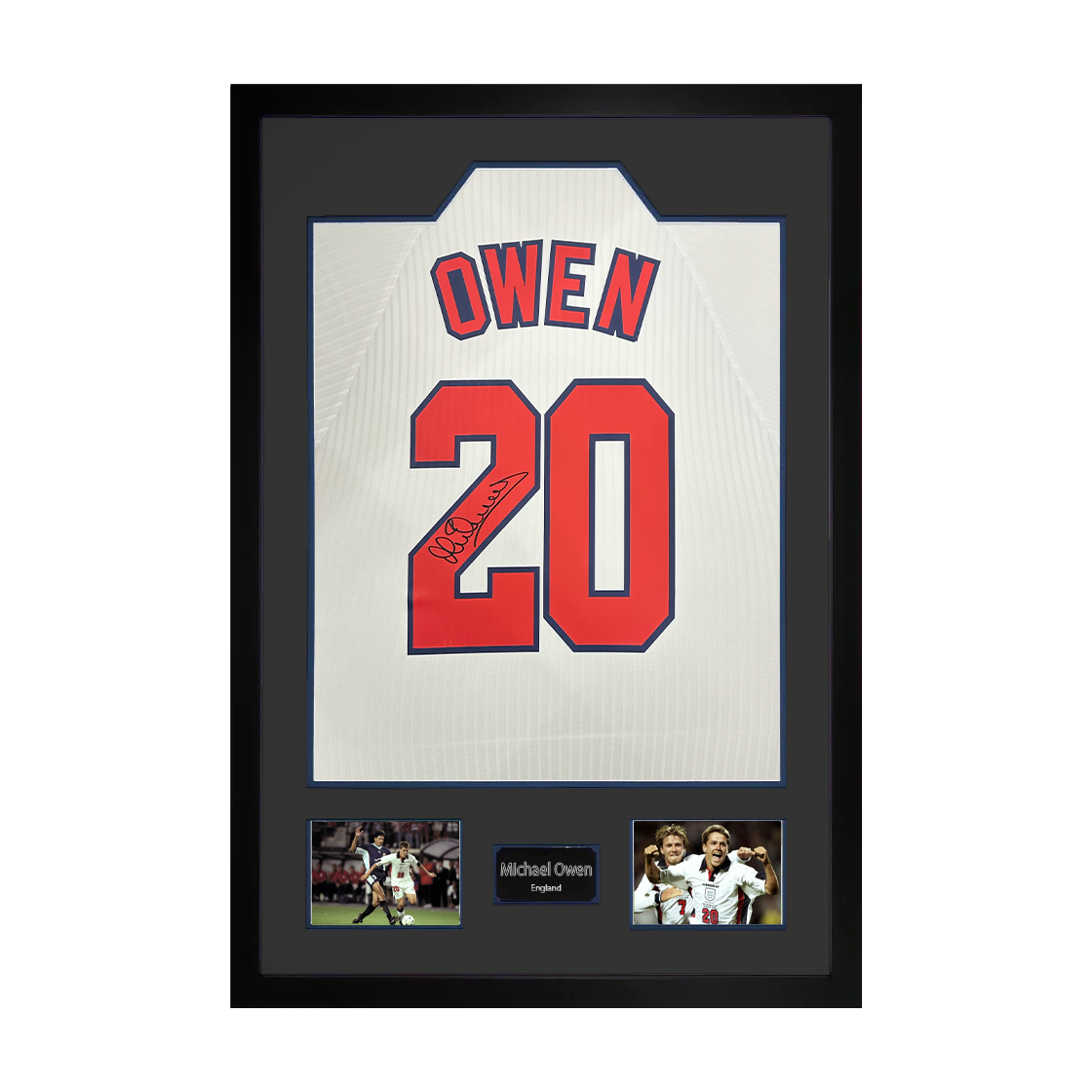 Michael Owen Signed England 98' Shirt Premium Frame