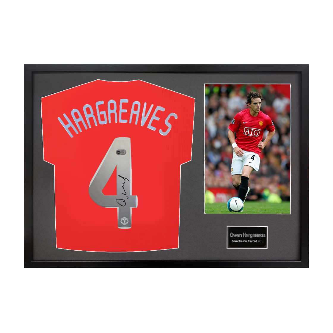 Owen Hargreaves Signed Manchester United Shirt Classic Frame (ACG Cert)