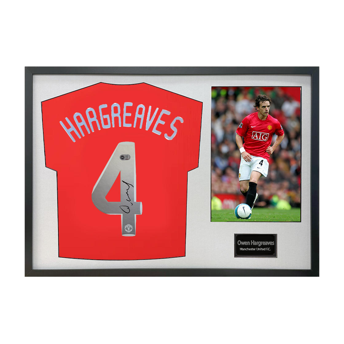 Owen Hargreaves Signed Manchester United Shirt Classic Frame (ACG Cert)