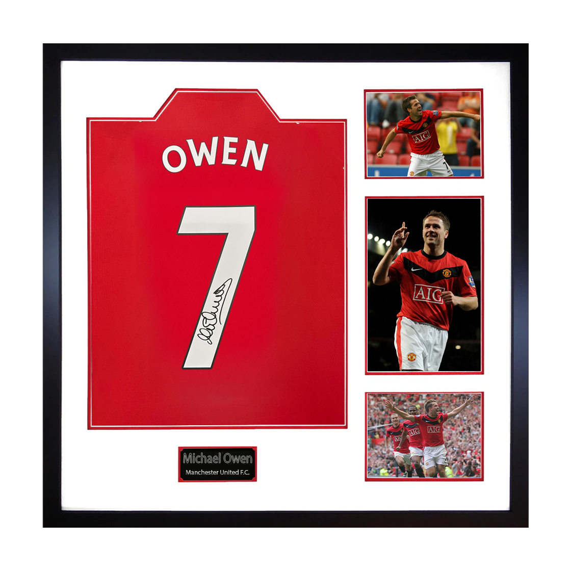 Michael Owen Signed Manchester United Shirt Elite Frame