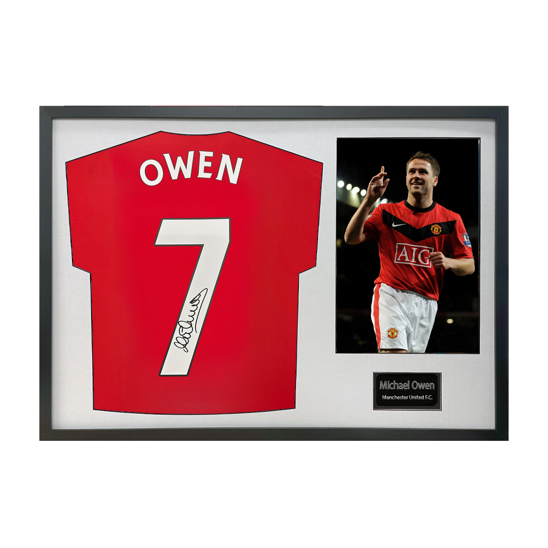 Michael Owen Signed Manchester United Shirt Classic Frame