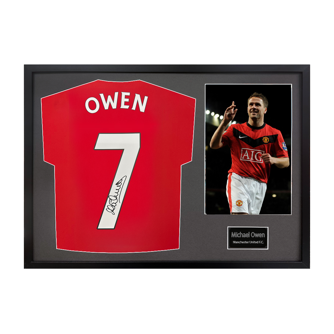 Michael Owen Signed Manchester United Shirt Classic Frame