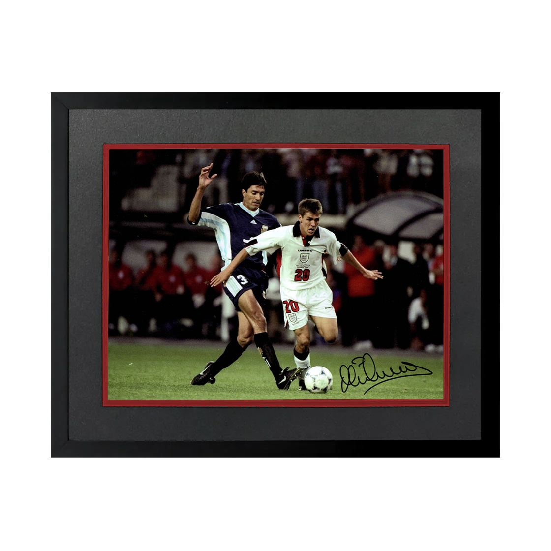 Michael Owen Signed England 16x12 Image Deluxe Mount Frame