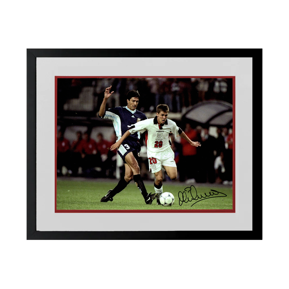 Michael Owen Signed England 16x12 Image Deluxe Mount Frame