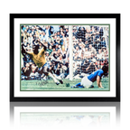 Pele Signed Brazil Goal Image Deluxe Mount Frame