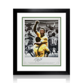 Pele Signed Brazil Image Deluxe Mount Frame