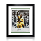 Pele Signed Brazil Image Deluxe Mount Frame
