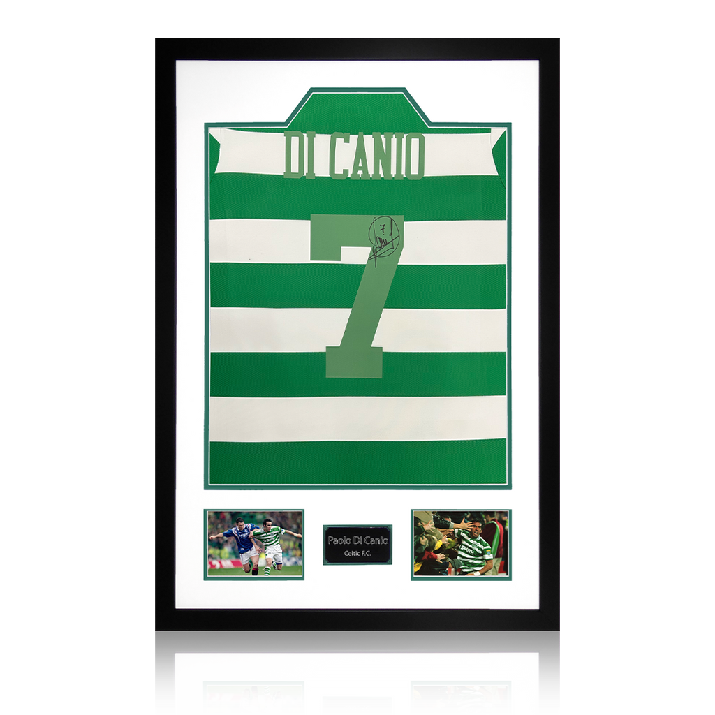 Paolo Di Canio Signed Celtic Shirt Premium Frame