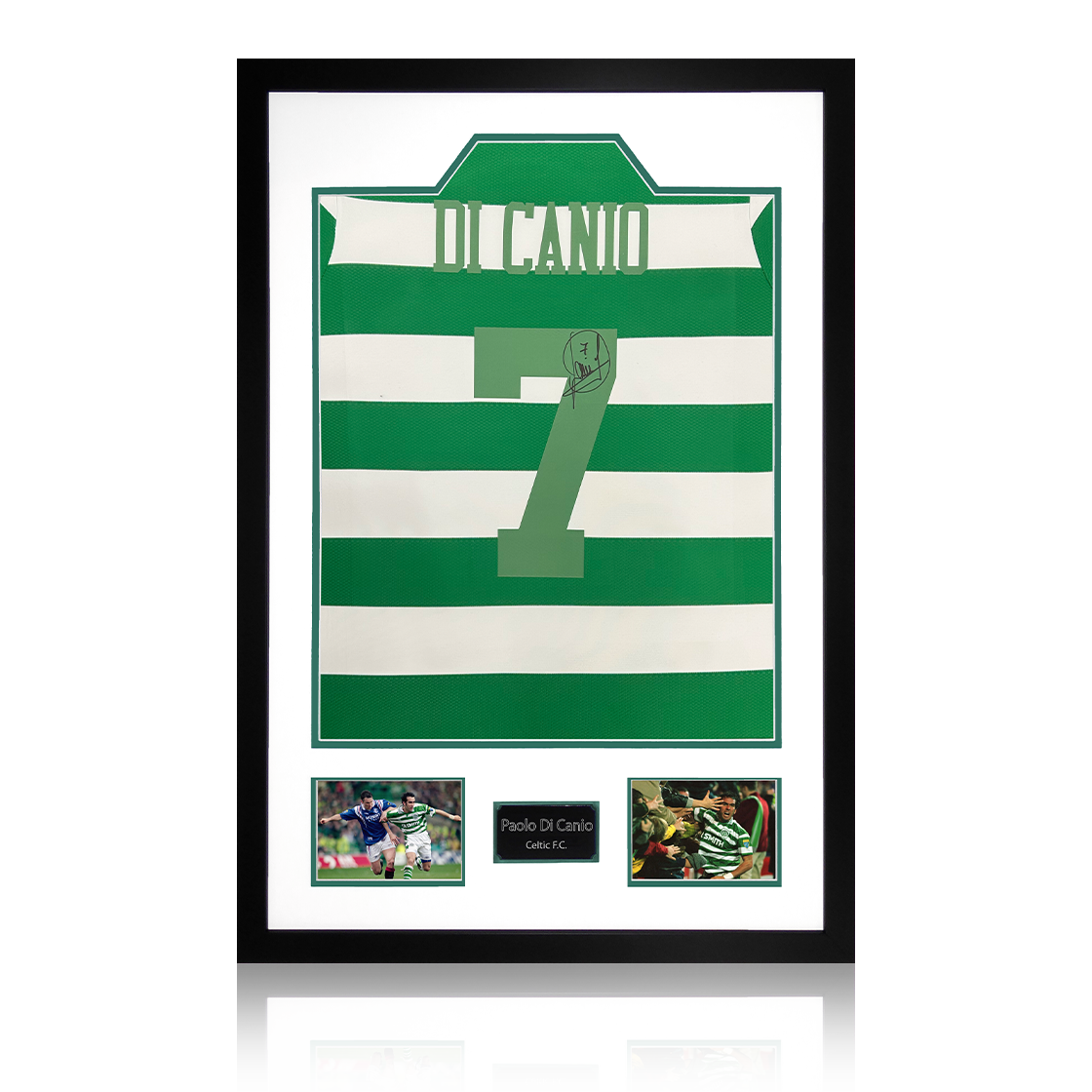 Paolo Di Canio Signed Celtic Shirt Premium Frame