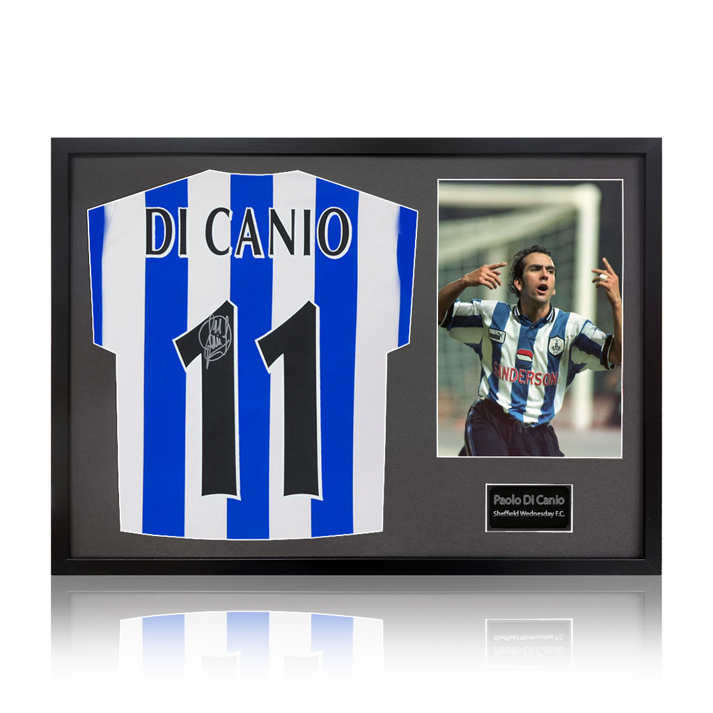Paolo Di Canio Signed Sheffield Wednesday 1998 Home Shirt Classic Frame