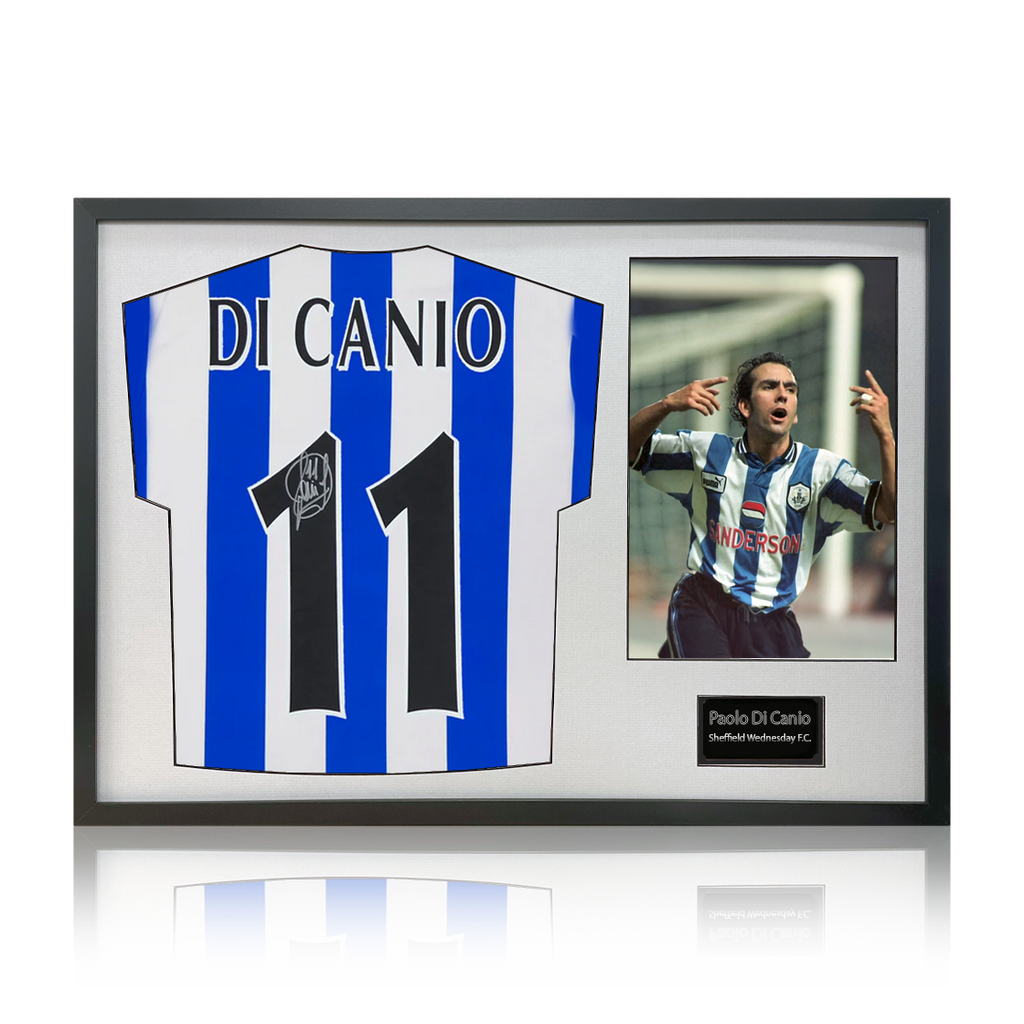 Paolo Di Canio Signed Sheffield Wednesday 1998 Home Shirt Classic Frame