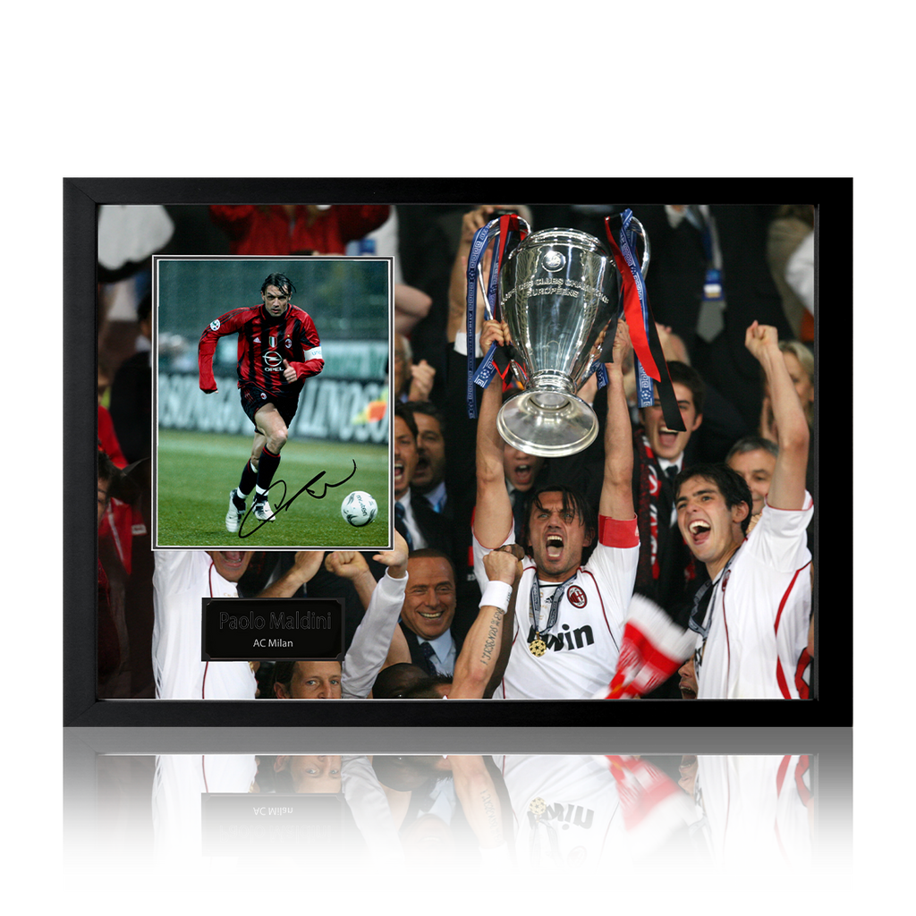 Paolo Maldini signed AC Milan Iconic Frame
