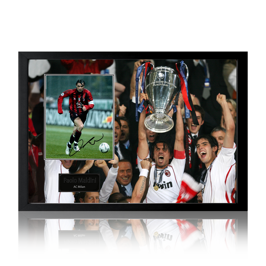 Paolo Maldini signed AC Milan Iconic Frame