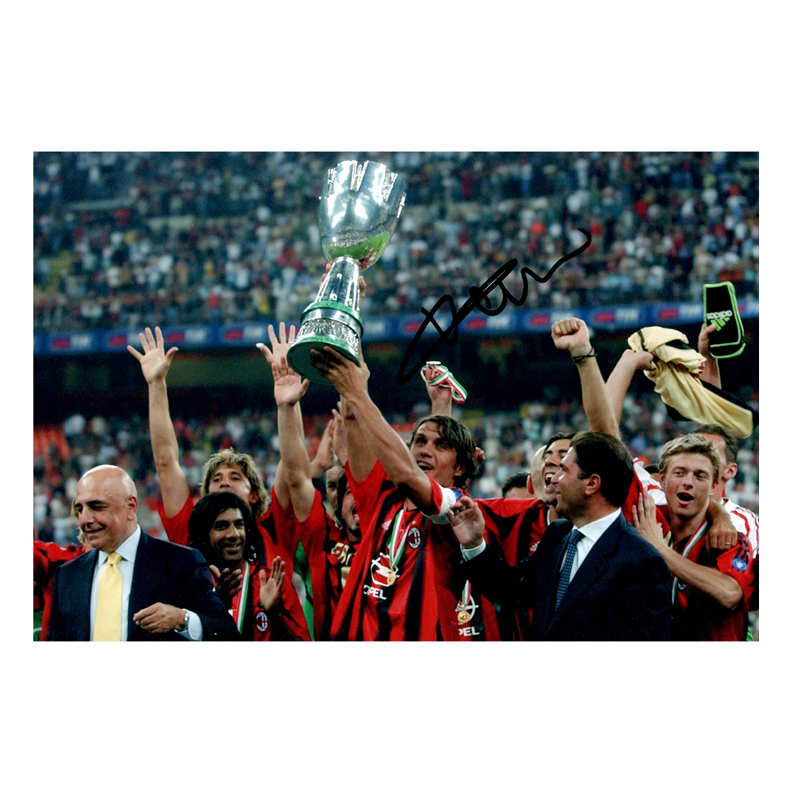 Paolo Maldini Signed AC Milan 12x8 Image