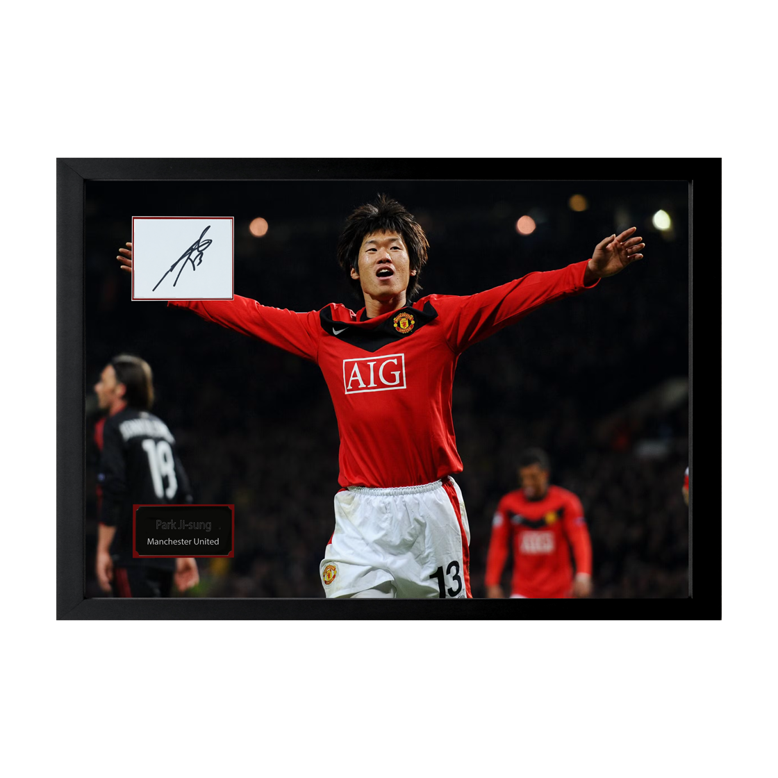 Park Ji-sung Signed Manchester United Cut Iconic Frame (ACG Cert)
