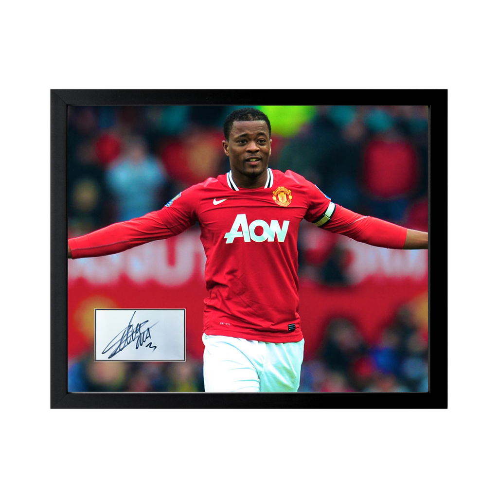 Patrice Evra Signed Manchester United Cut Deluxe Mount Frame