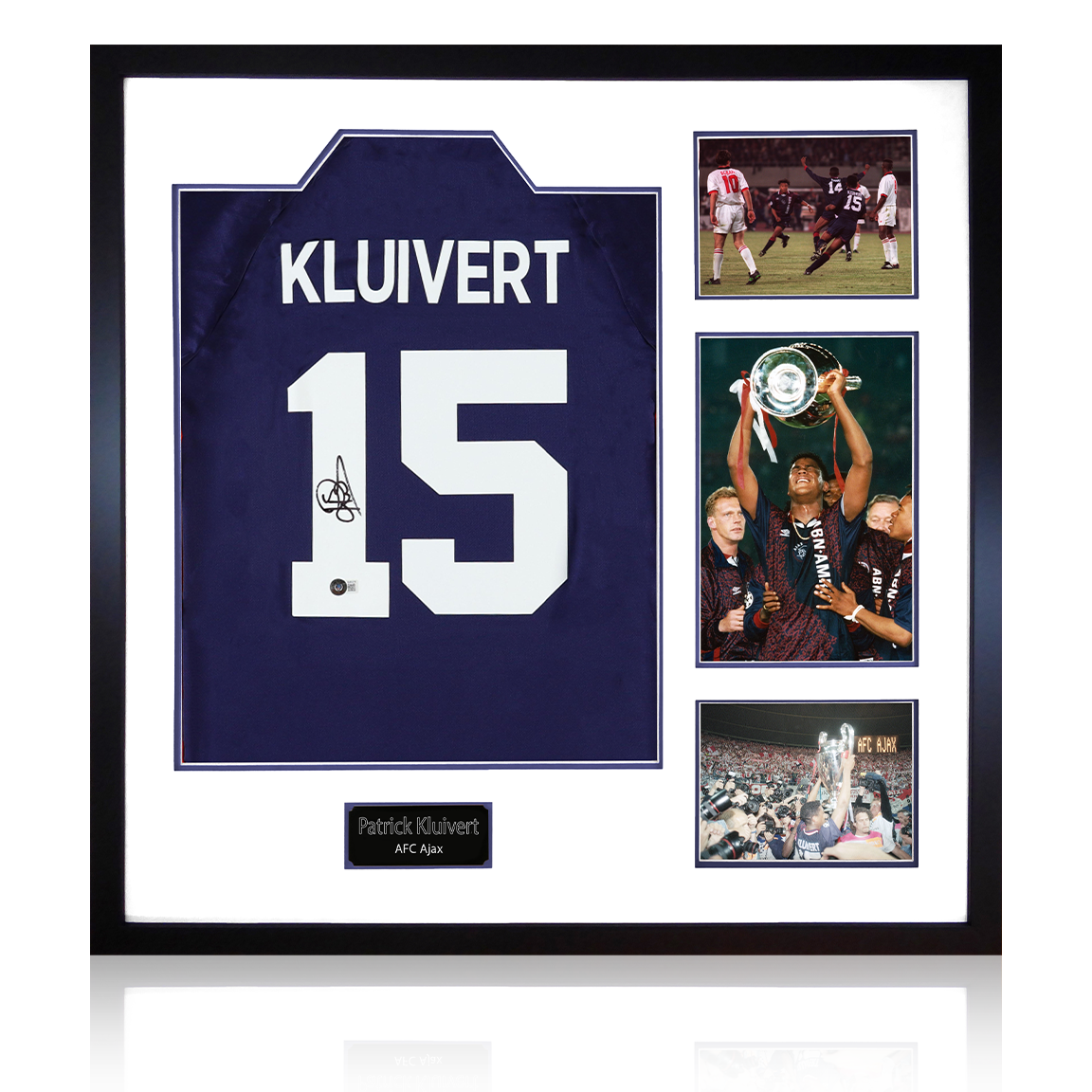 Patrick Kluivert Signed Ajax Shirt Elite Frame