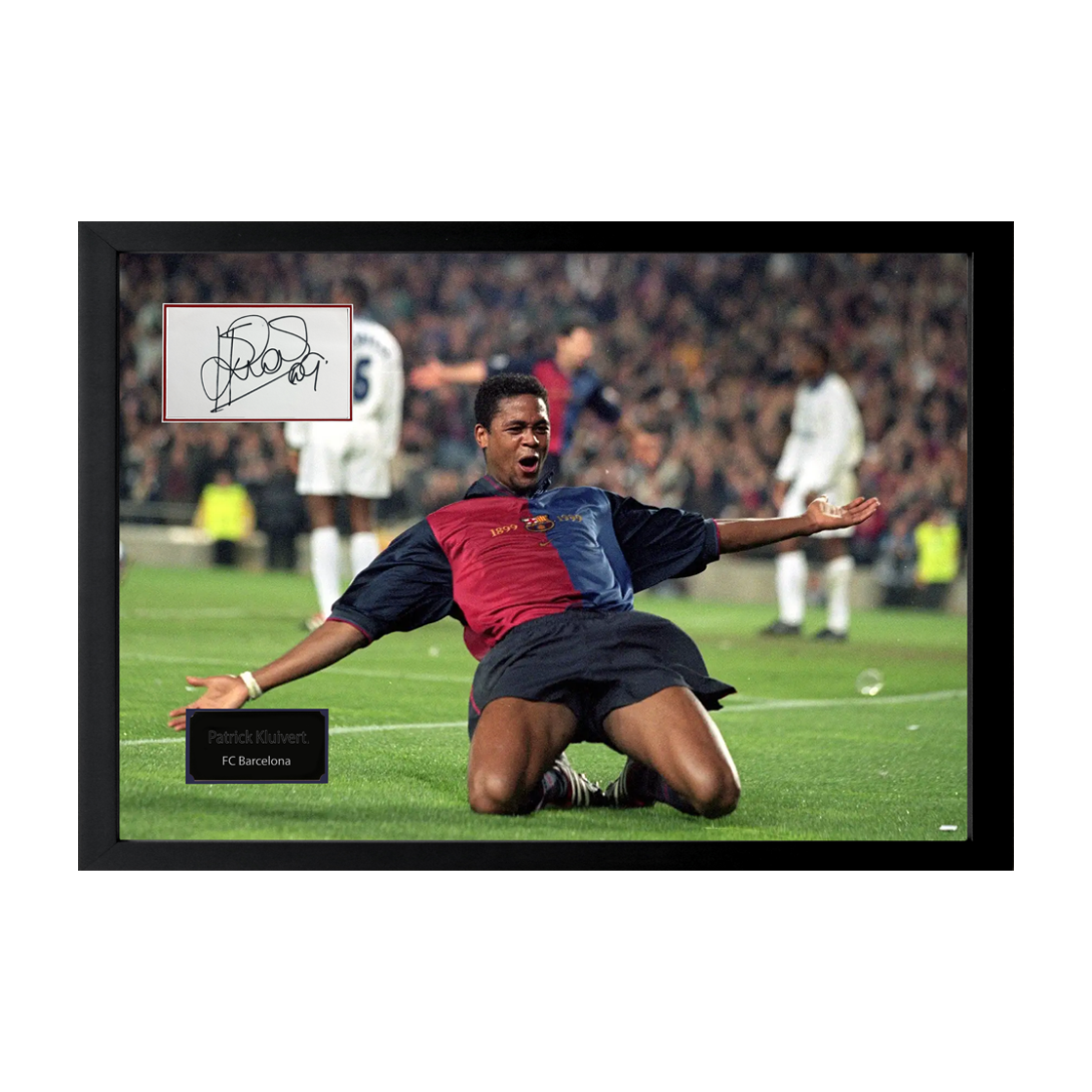 Patrick Kluivert Signed FC Barcelona Cut Iconic Frame (ACG Cert)