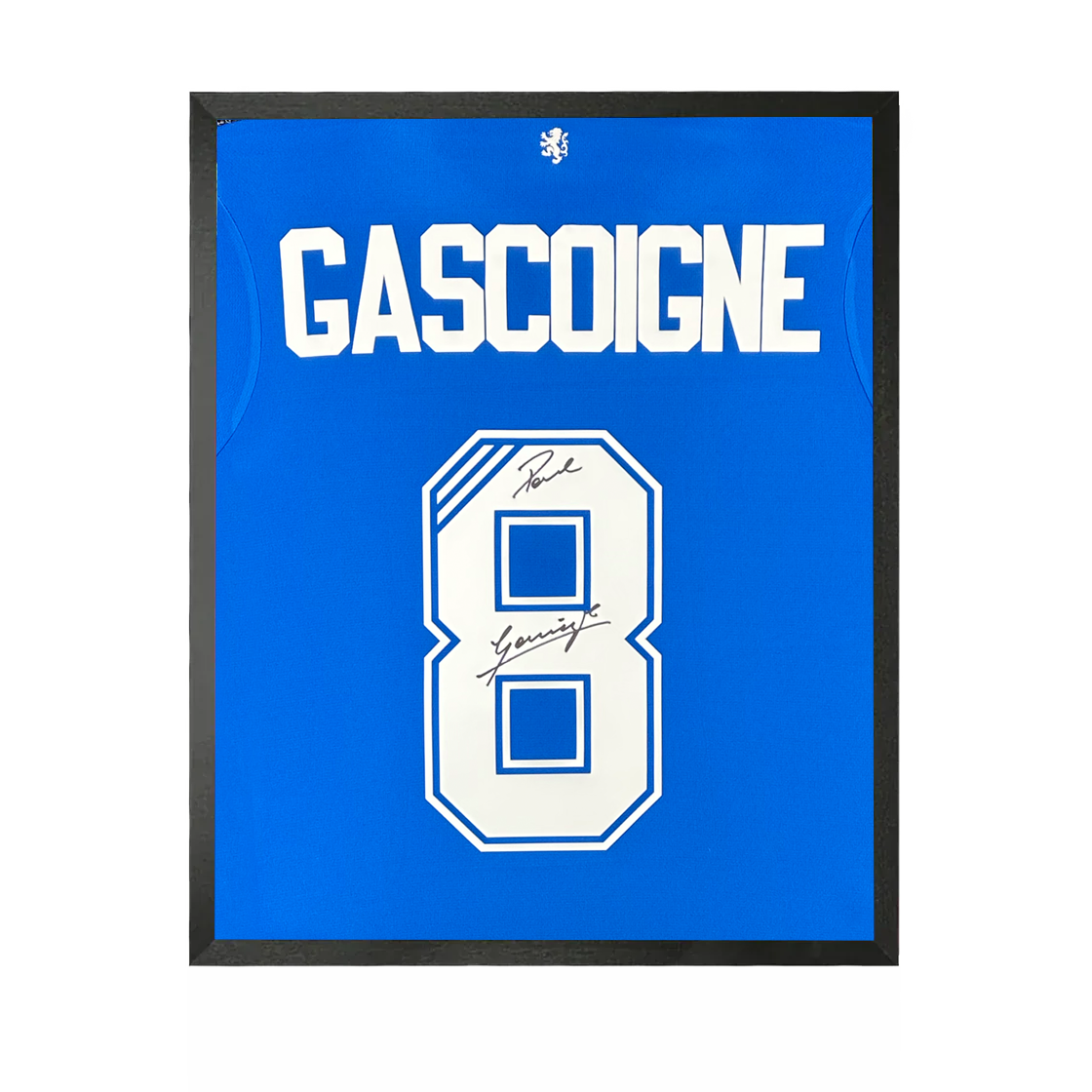 Paul Gascoigne Signed Rangers Shirt Compact Frame