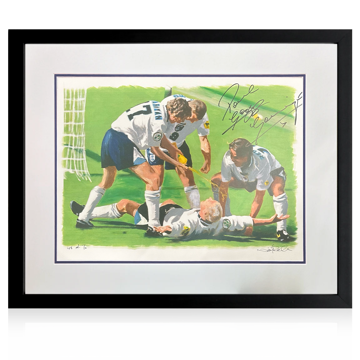 Paul Gascoigne Signed 'Dentist Chair' 48/70 Print Deluxe Mount Frame