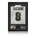 Paul Gascoigne Signed Tottenham Hotspur Shirt Premium Frame