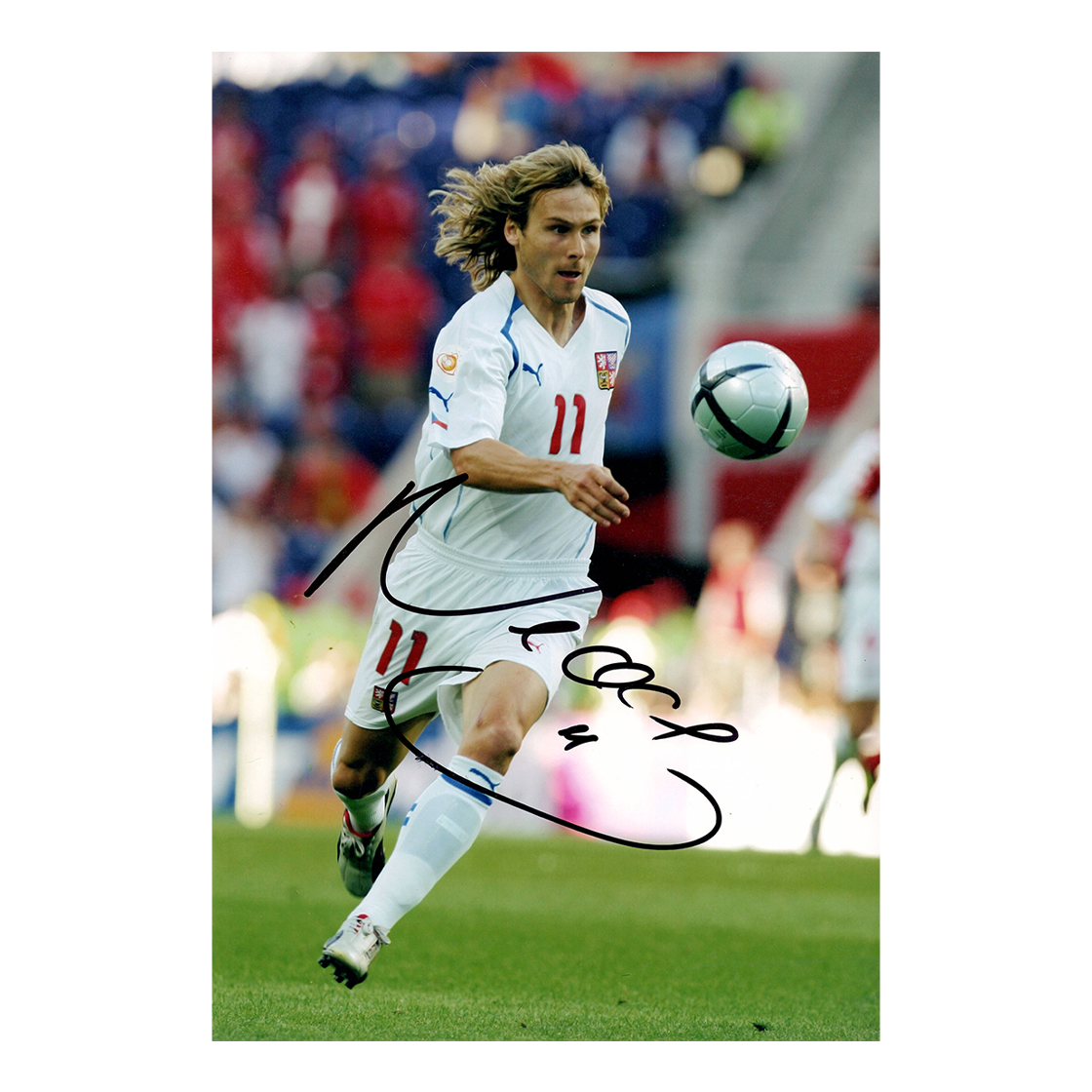 Pavel Nedvěd Signed Czech 12x8 Image