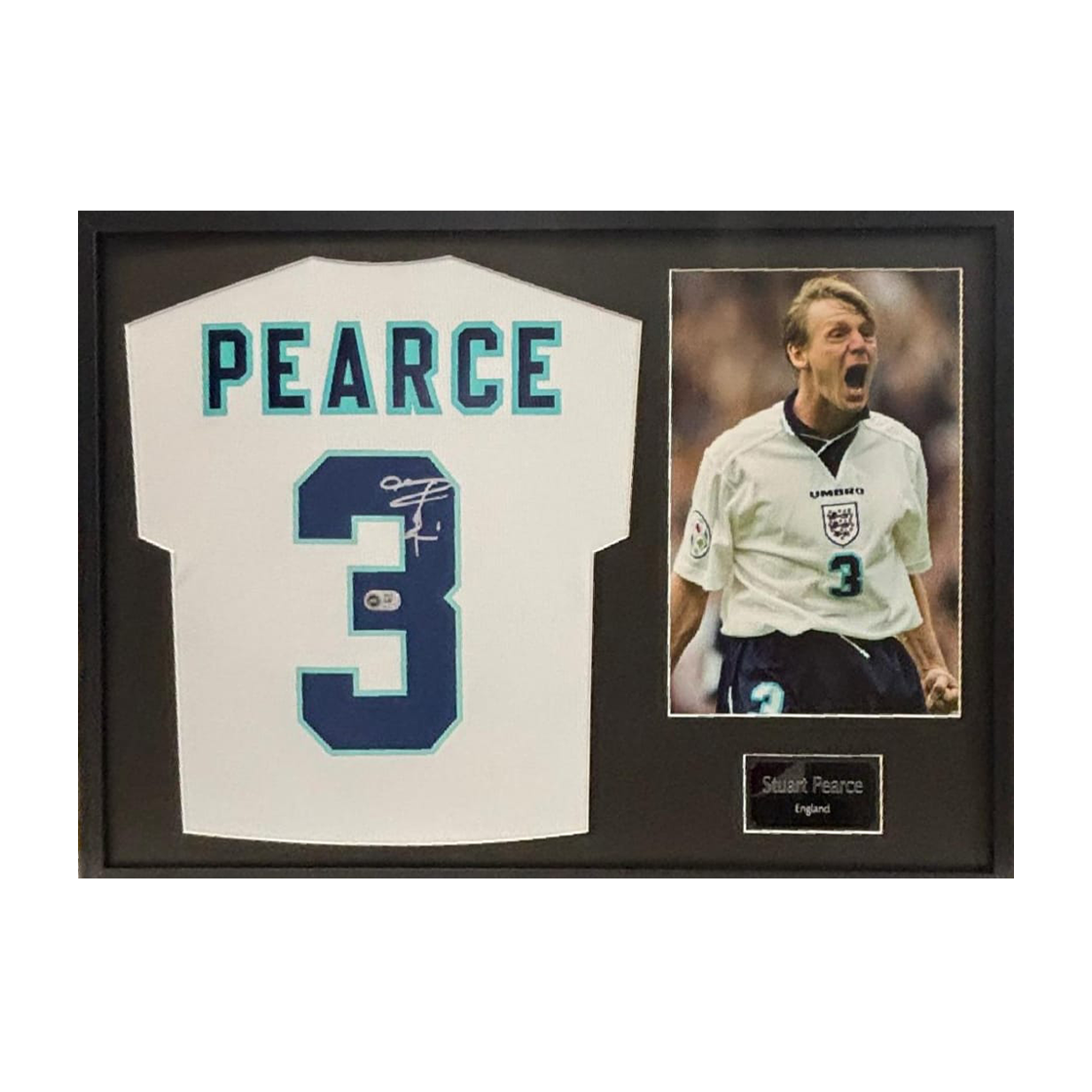 Stuart Pearce Signed England Shirt Classic Frame (ACG Cert)