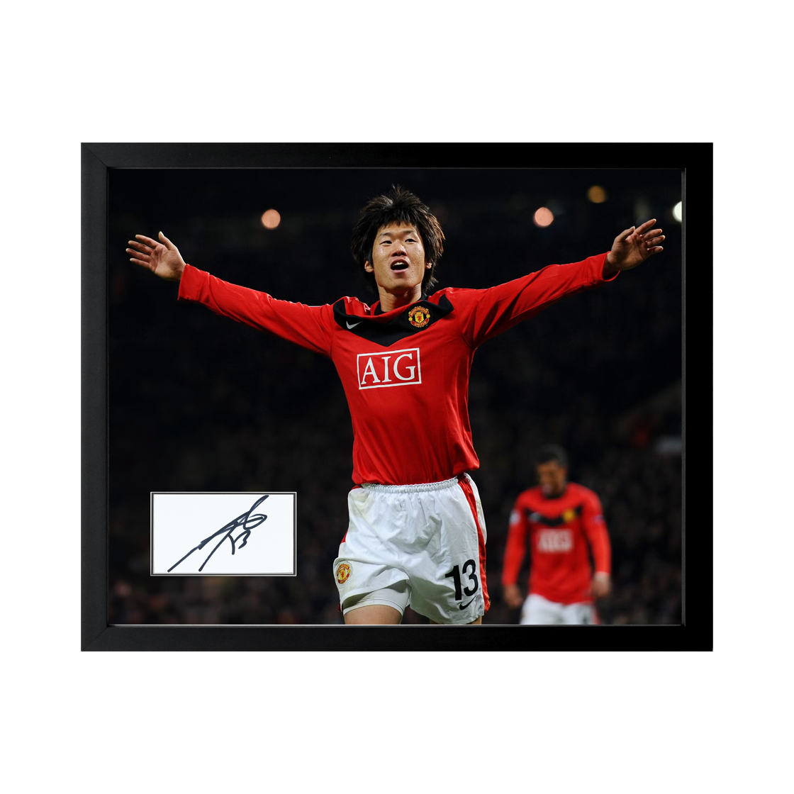 Park Ji-sung Signed Manchester United Cut Deluxe Mount Frame