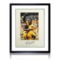 Pele Signed 'Iconic' Brazil Image Deluxe Mount Frame