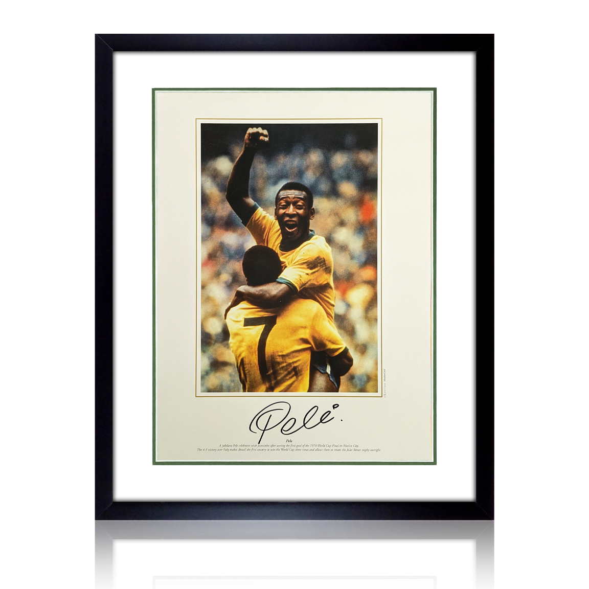 Pele Signed 'Iconic' Brazil Image Deluxe Mount Frame