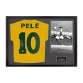 Pele Back Signed Brazil Shirt Classic Frame (PSA)
