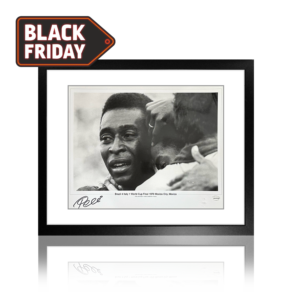 Pele Signed Brazil Deluxe Mount Display of 100