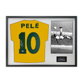 Pele Back Signed Brazil Shirt Classic Frame (PSA)