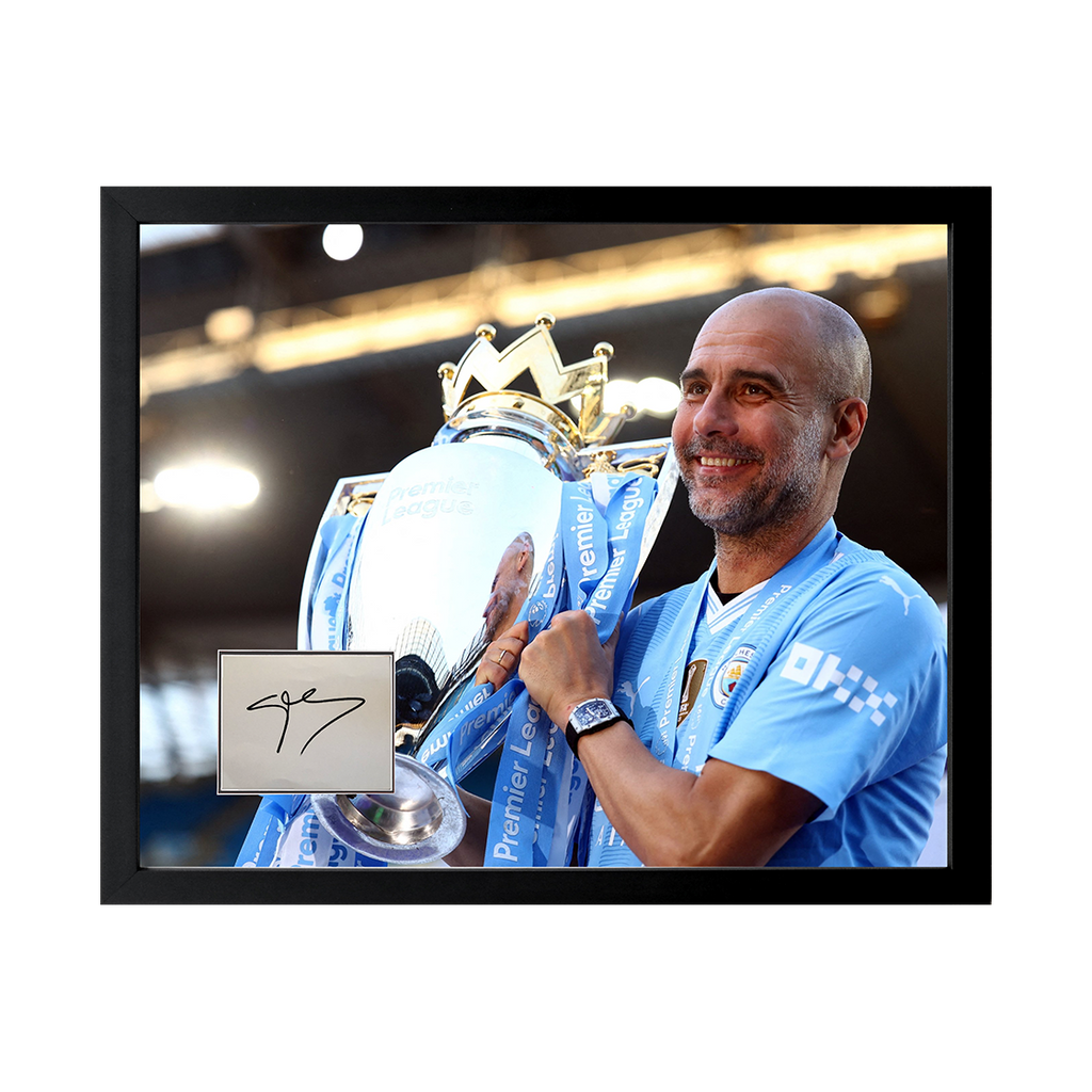 Pep Guardiola Signed Manchester City Cut Deluxe Mount Frame