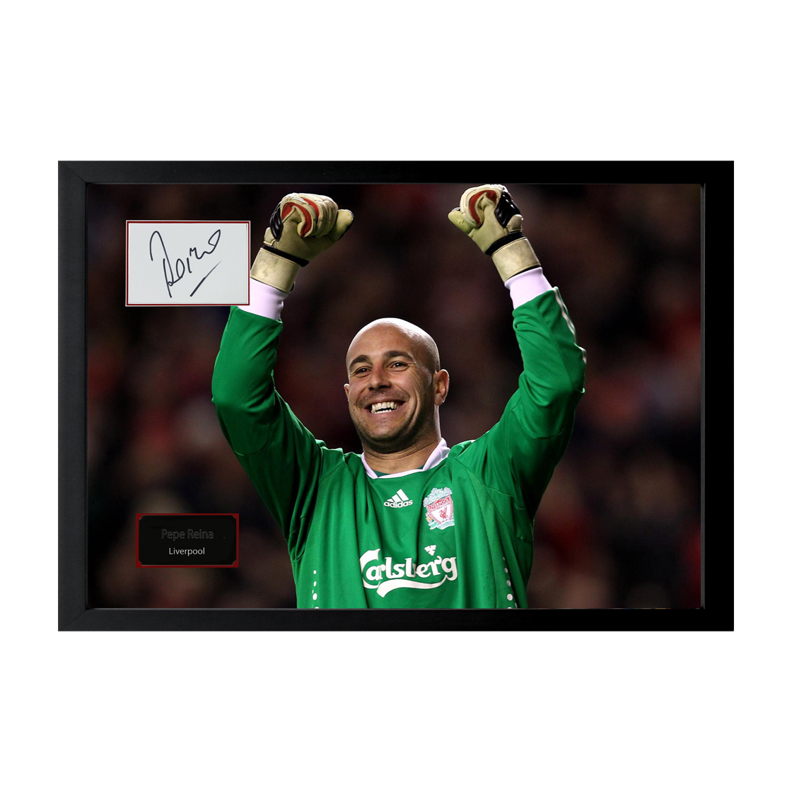 Pepe Reina Signed Liverpool Cut Iconic Frame (ACG Cert)